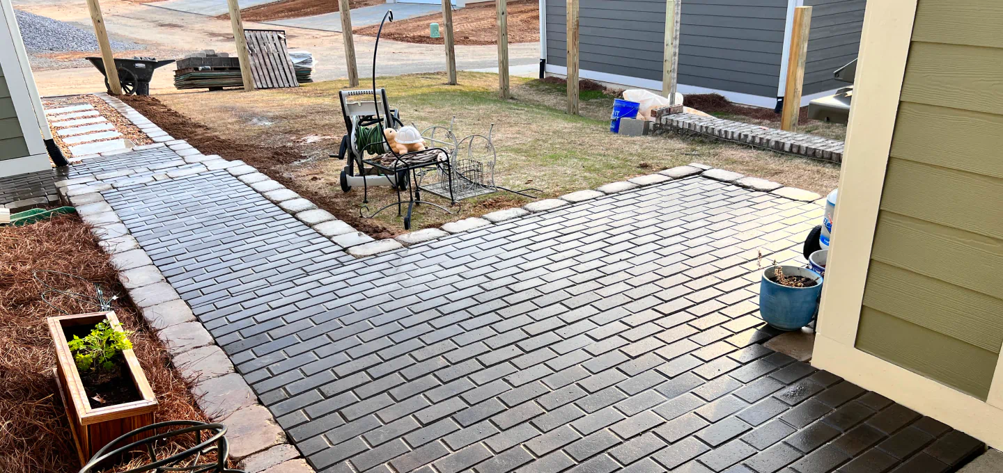 paver installation in a house