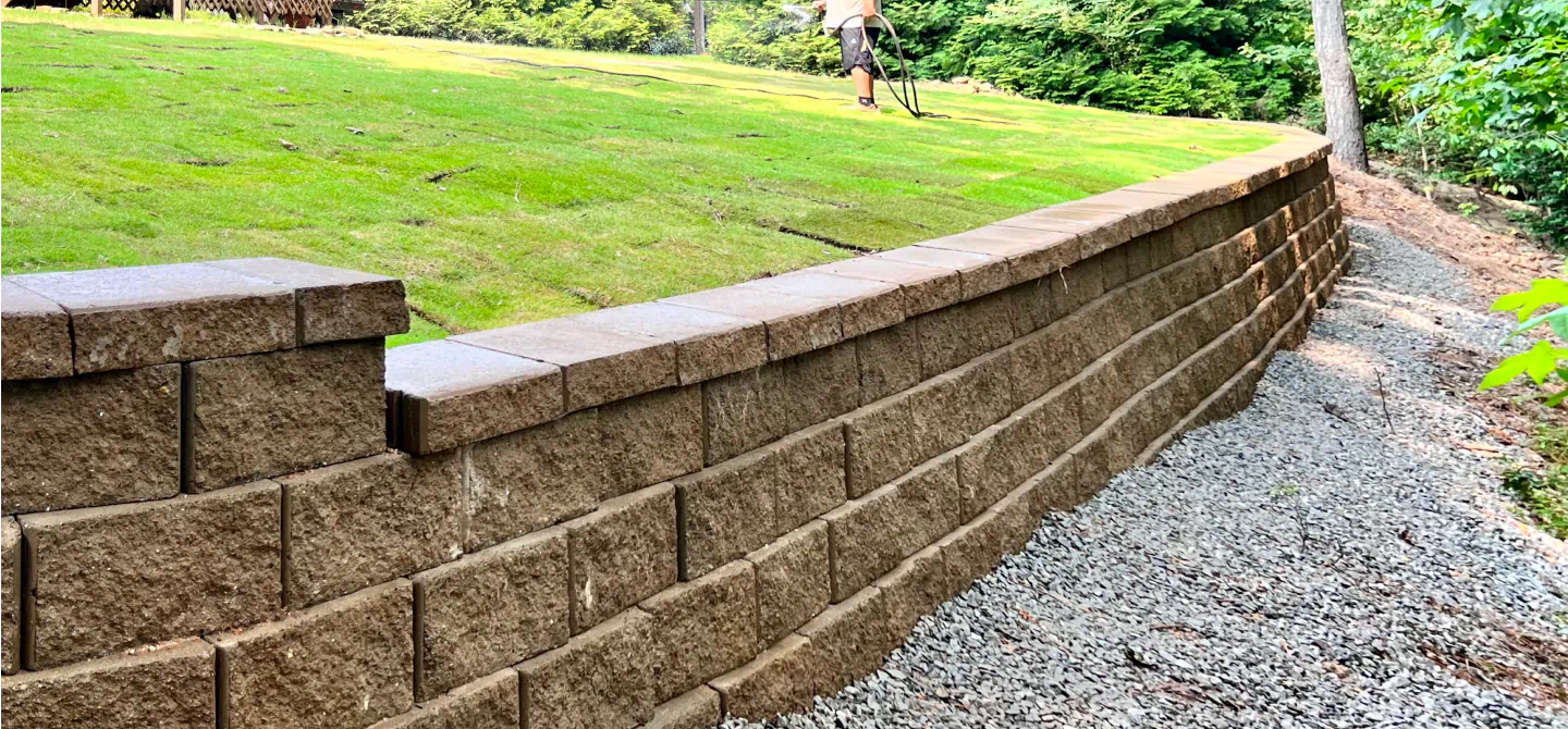 retaining wall installed